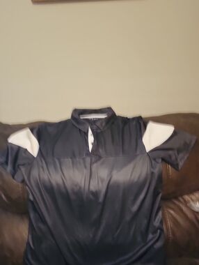 Men's Navy and White Performance Polo Shirt